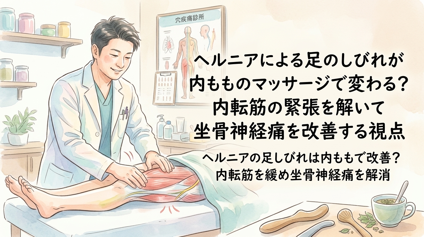 ヘルニアによる足のしびれが内もものマッサージで変わる?内転筋の緊張を解いて坐骨神経痛を改善する視点 鍼灸院おるき